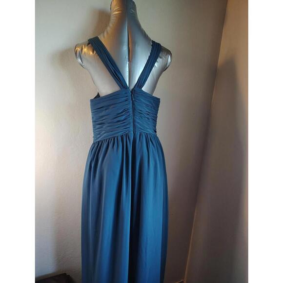 Azazie Blue jumper romper wedding Criss-Cross nwt size S David's Bridal Maid - Picture 3 of 9